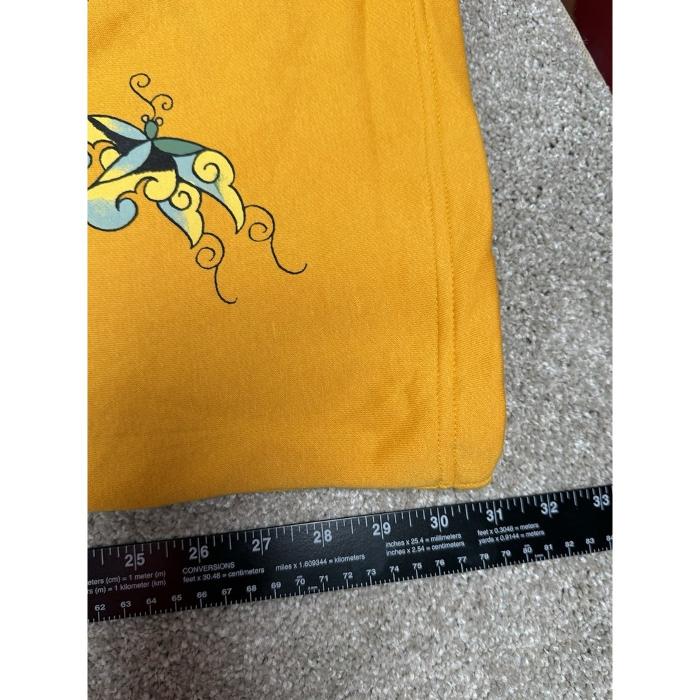 Ed Hardy Mustard Yellow Wide Leg Sweatpants with Butterfly Graphics - Picture 10 of 10